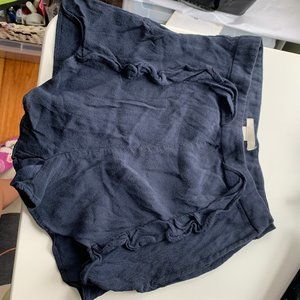 High Waisted Shorts - ruffles, dark blue, H&M